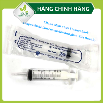 Combo 2 xi lanh 60 ml nhựa Vinahankook - dùng làm enema dầu dừa ghee theo phương pháp của Viet Heatlhy