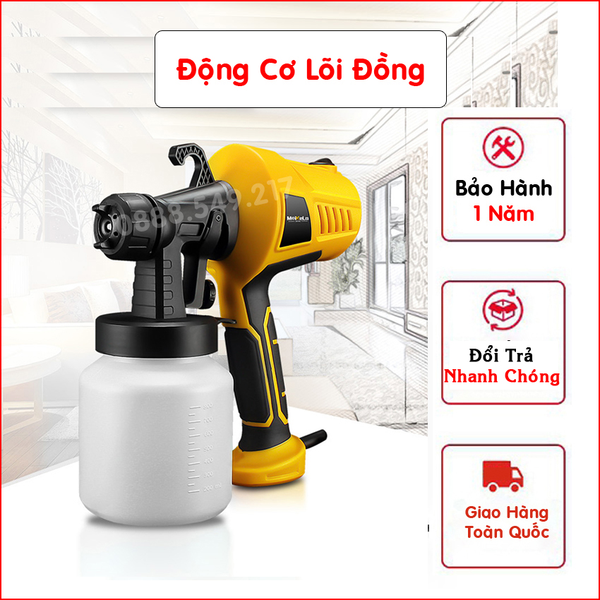 Free ship súng phun sơn - máy phun sơn cầm tay cao cấp 3 chế độ công suất 500w siêu khỏe