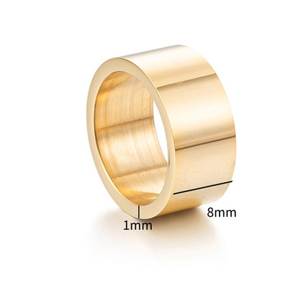 Nhẫn trơn 8mm titanium vĩnh viễn không đen gỉ