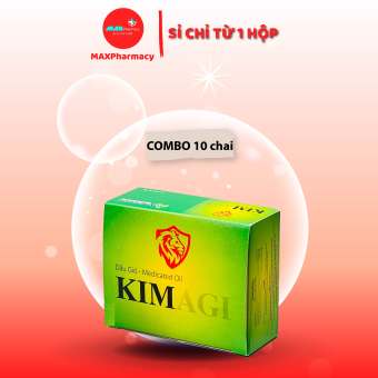 HỘP 10 CHAI Dầu gió KIM nước xanh Agi Herbal Hương thơm thư giãn, Giữ ấm cơ thể 6ml - MAXpharmacy
