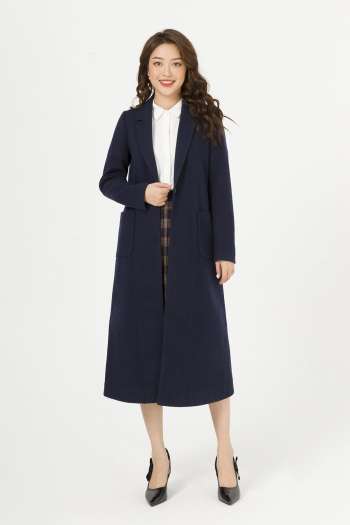 Áo khoác dạ dáng dài GBT011 LAMER L65W19T038-S3200 (Xanh tím than)