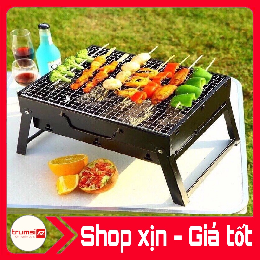 Bếp Nướng Than Hoa Portable Gấp Gọn Có Quai Xách  - Lò Nướng Than Không Khói Trong Nhà Dã Ngoại Du Lịch