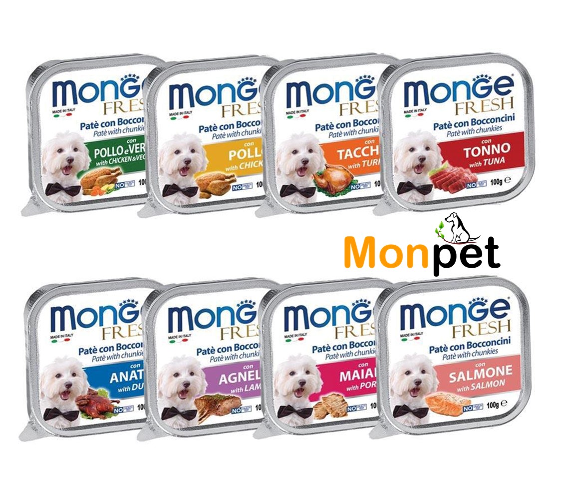 Pate Monge cho chó nhiều vị 100g