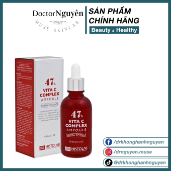 Serum Dưỡng Trắng Da Chống Lão Hóa Histolab 47% Vita C Complex Ampoule Derma Science (50ml)