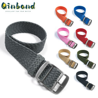 Qinband Vòng Tay Dệt Bằng Vải Cho Perlon Dây Đeo Đồng Hồ Dây Đeo Thay Thế Dây Đeo Nato Nylon 18Mm 20Mm 22Mm Dây Đeo Đồng Hồ