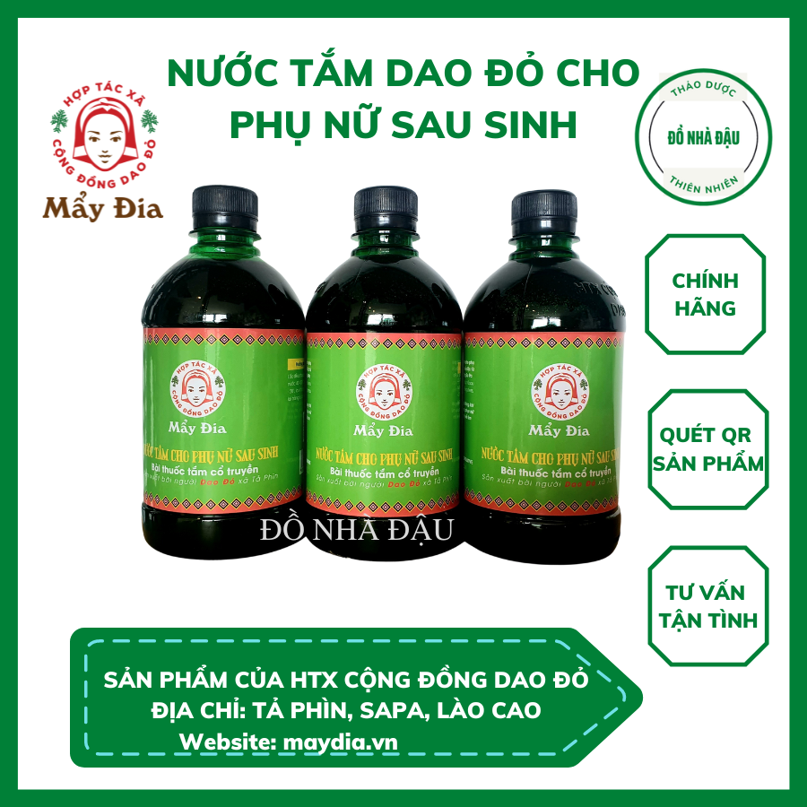 Nước lá tắm người Dao đỏ cho phụ nữ sau sinh dạng chai cô đặc 500ml