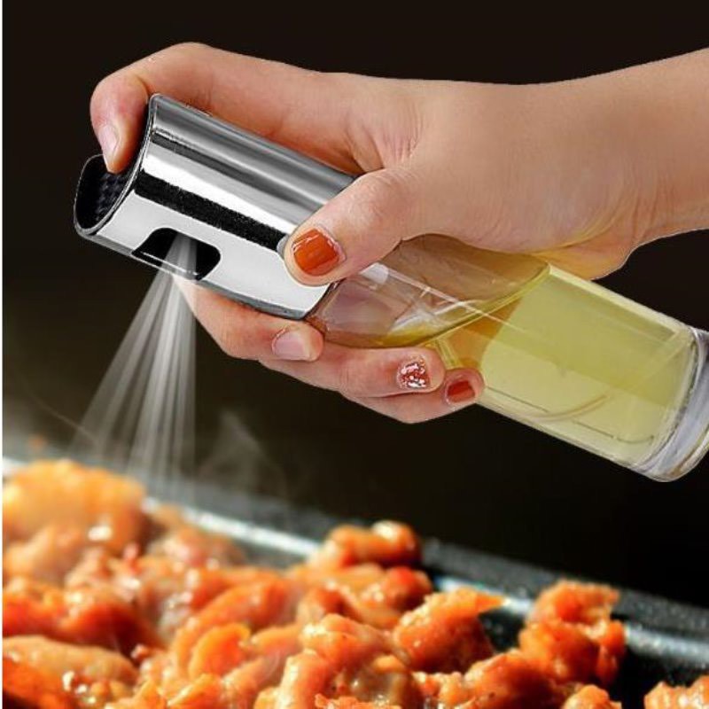 Bình xịt dầu ăn phun sương cho nồi chiên không dầu, đồ nướng chai thủy tinh cao cấp 100ml, ngoài công dụng tối ưu sử dụng lượng dầu mỡ còn sử dụng làm bình nước tẩy trang cực hữu ích sang xịn