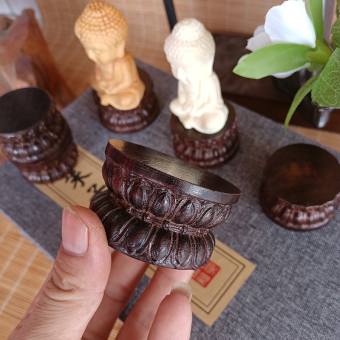 Đế sen bằng gỗ để tượng phật, đế gỗ kê tượng mini để bàn