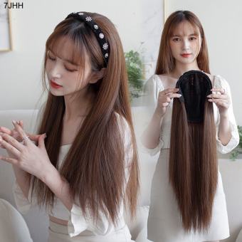 Tóc Giả Nữ Mới Băng Đô Lười Dài Tóc Giả Một Mảnh Tóc Xoăn Dài Sóng Lớn Tự Nhiên Băng Đô Dễ Thương Cá Tính Tóc Giả