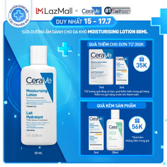 Bộ sản phẩm sữa dưỡng ẩm dành cho da khô và sữa rửa mặt làm sạch sâu Cerave cho da dầu 20ml