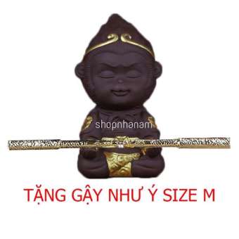 Tượng gốm Tôn Ngộ Không gốm sứ size S phụ kiện trang trí bể cá, bàn trà - Phong Thủy Nhã Nam