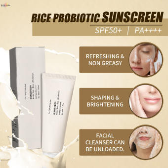 50ml Long-lasting Rice Probiotic Sunscreen Sweat and Water-resistant Sunscreen Full Body Sunblock for Outdoor Activities