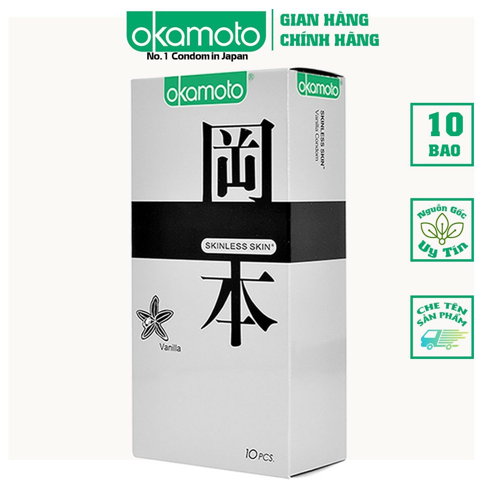 Bao Cao su Okamoto Skinless Skin Vanilla Hộp 10 Cái