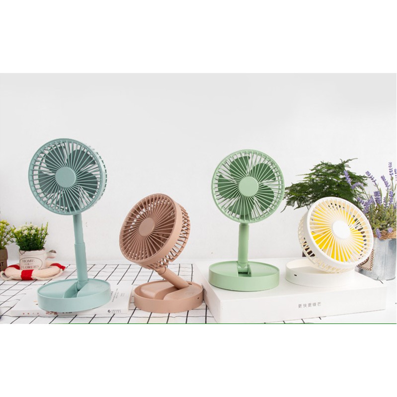 Quạt mini tích điện để bàn gấp gọn tiện dụng 3 cấp độ thời gian sử dụng tới 6 tiếng