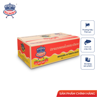 Cá hộp Sea Crown cá Nục sốt cà-Thùng 100 lon