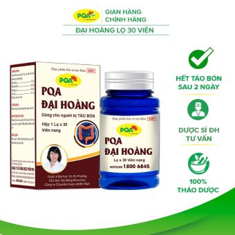 Đại Hoàng PQA Hỗ Trợ Nhuận Tràng, Thông Tiện, Giảm Táo Bón Hộp 30 Viên