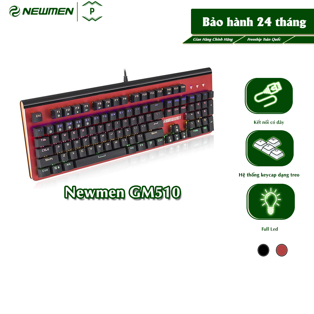 Bàn phím cơ có dây gaming newmen gm510 - hàng chính hãng