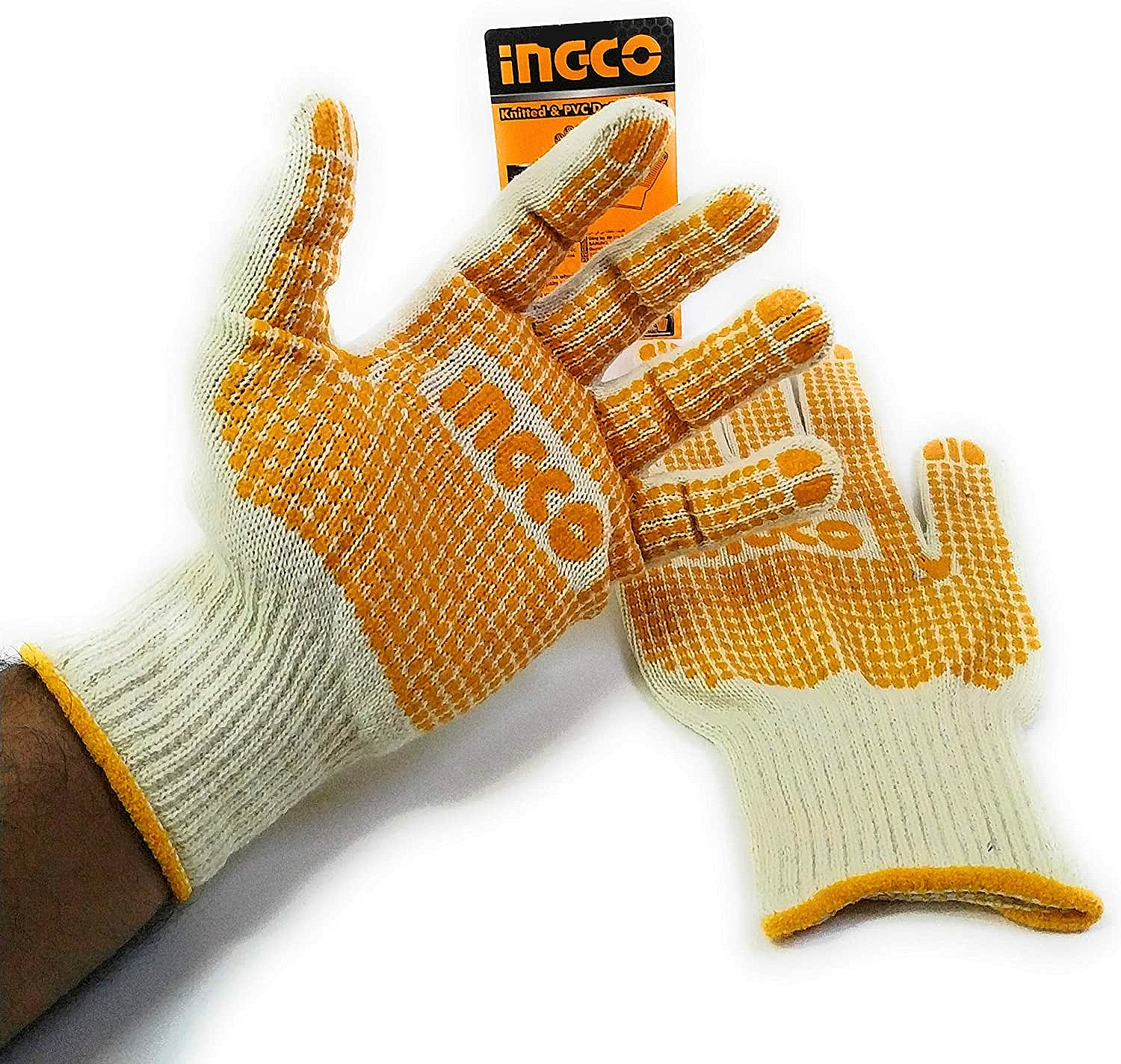 Knitted & Pvc Dots Gloves Ingco hgvk05