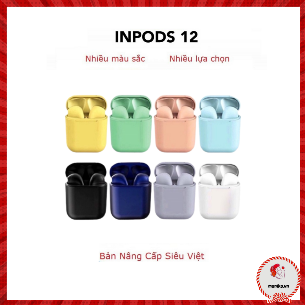 Tai Nghe Bluetooth Mini GUTEK I12 TWS V5.0 Nút Cảm Ứng, Có Pop-Up, Tương Thích Với Các Dòng Smartphone, Tích Hợp Mic Nói Chuyện Điện Thoại, Đi Kèm Dock Sạc Dự Phòng, Âm Bass Sống Động
