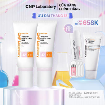 Bộ đôi Kem Chống Nắng Kiềm dầu, nâng tông da CNP Laboratory Tone-Up Protection Sun SPF42/PA+++ 50ml