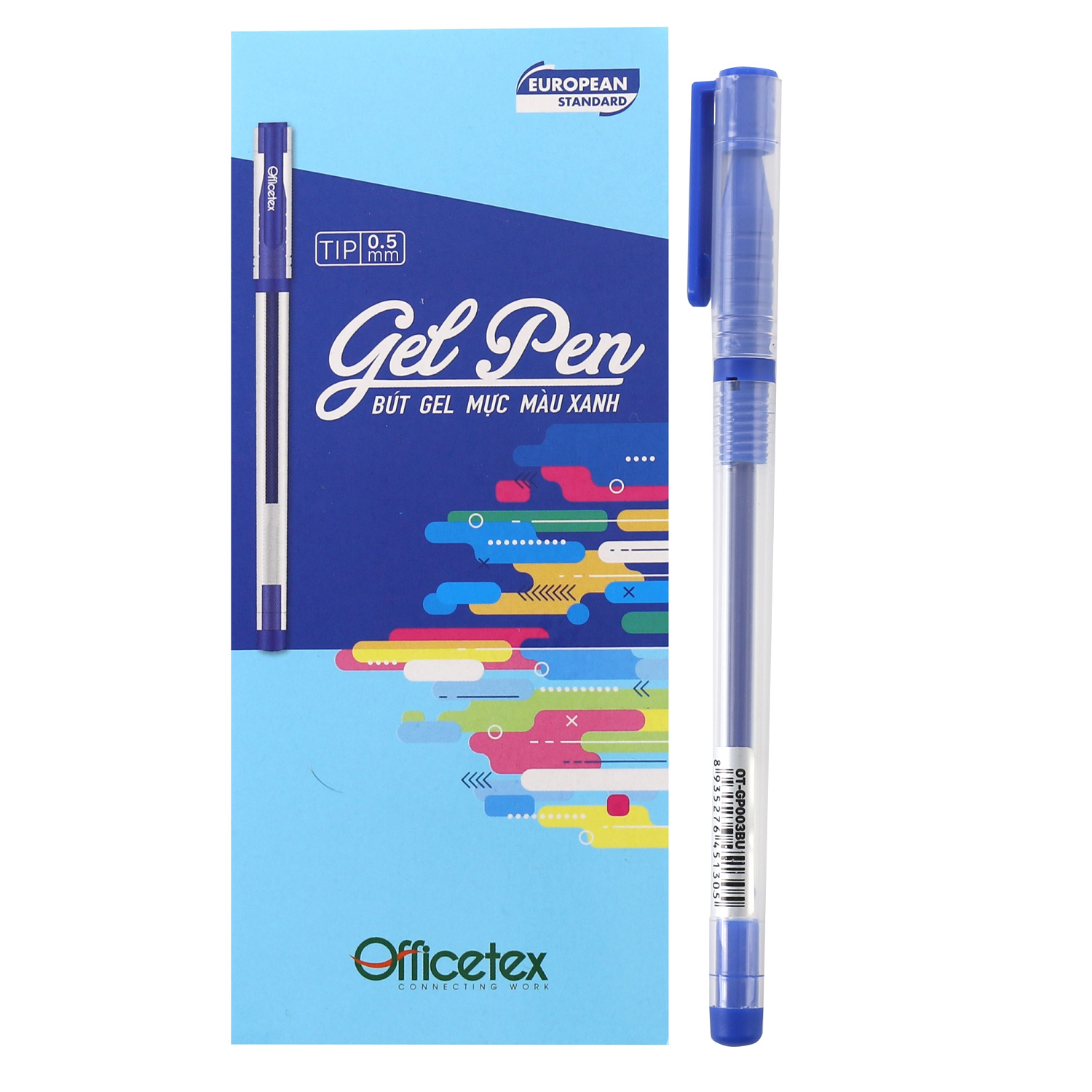 Bút gel Officetex OT-GP003BU nét 0.5mm - Mực xanh