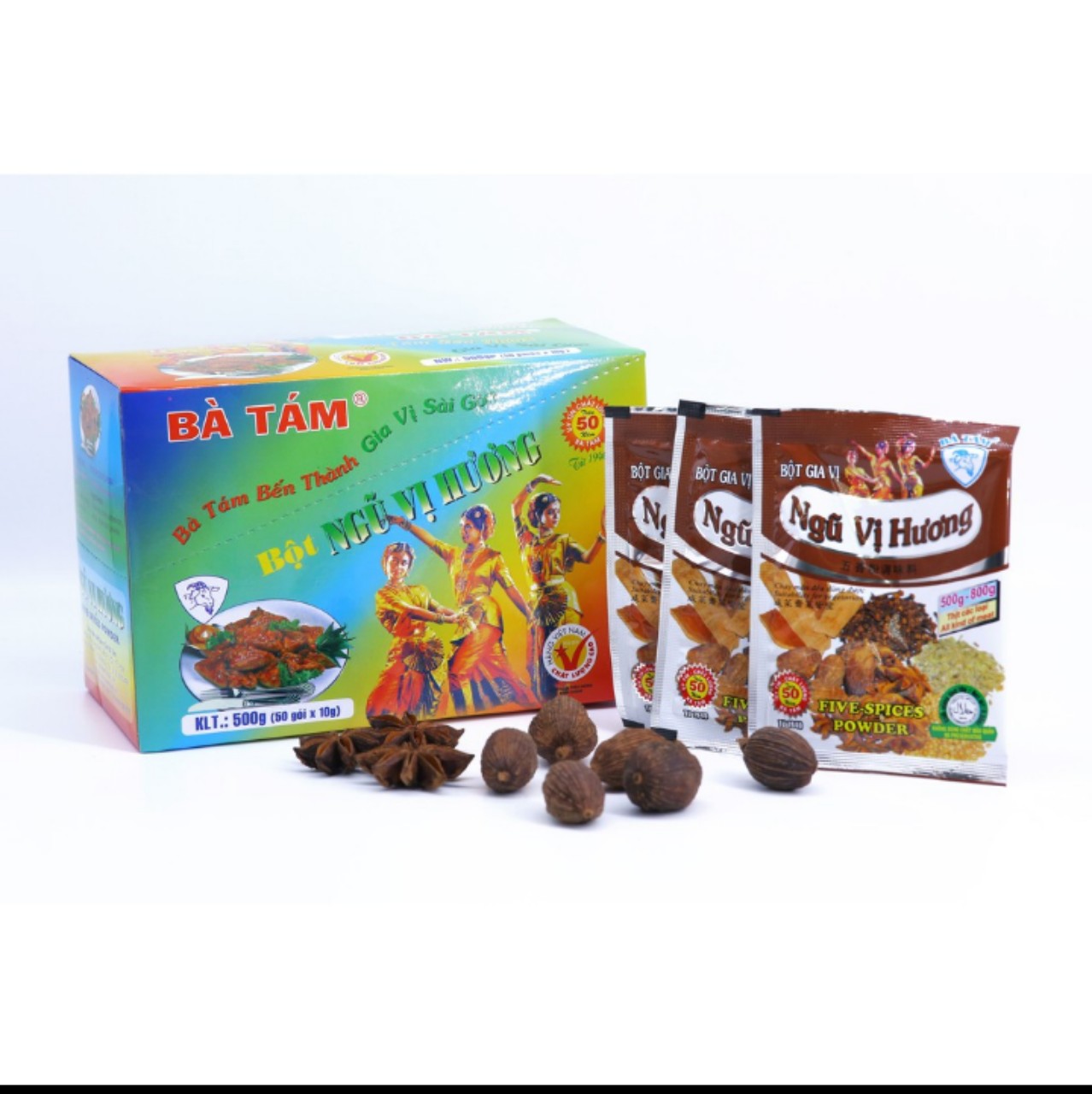 Bột gia vị ngũ vị hương bà tám gói 10g hộp 50 gói