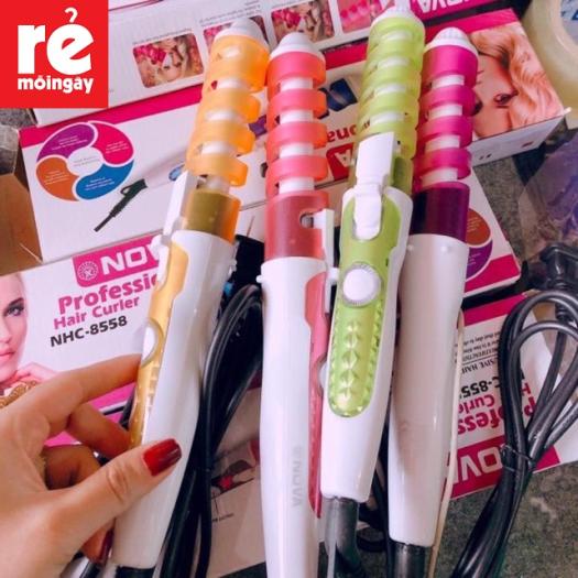 Máy làm tóc uốn tóc xoắn ốc tự động Nova máy nóng nhanh dễ dàng sử dụng khi đi tiệc - Dụng cụ tạo kiểu tóc chuyên nghiệp, Máy Uốn Tóc Xoắn Ốc NOVA NHC 8558
