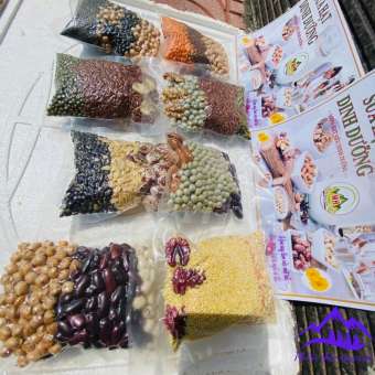 Set hạt dinh dưỡng làm sữa, nấu cháo, ăn dặm cho bé (8 túi 1,4kg). Set hạt hữu cơ organic mix sẵn nấu sữa hạt, cháo, chè