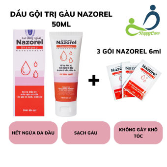 Dầu Gội Nazorel Giảm Gàu, Giảm Ngứa Mua 1 Chai Tặng 3 Gói Dùng Thử