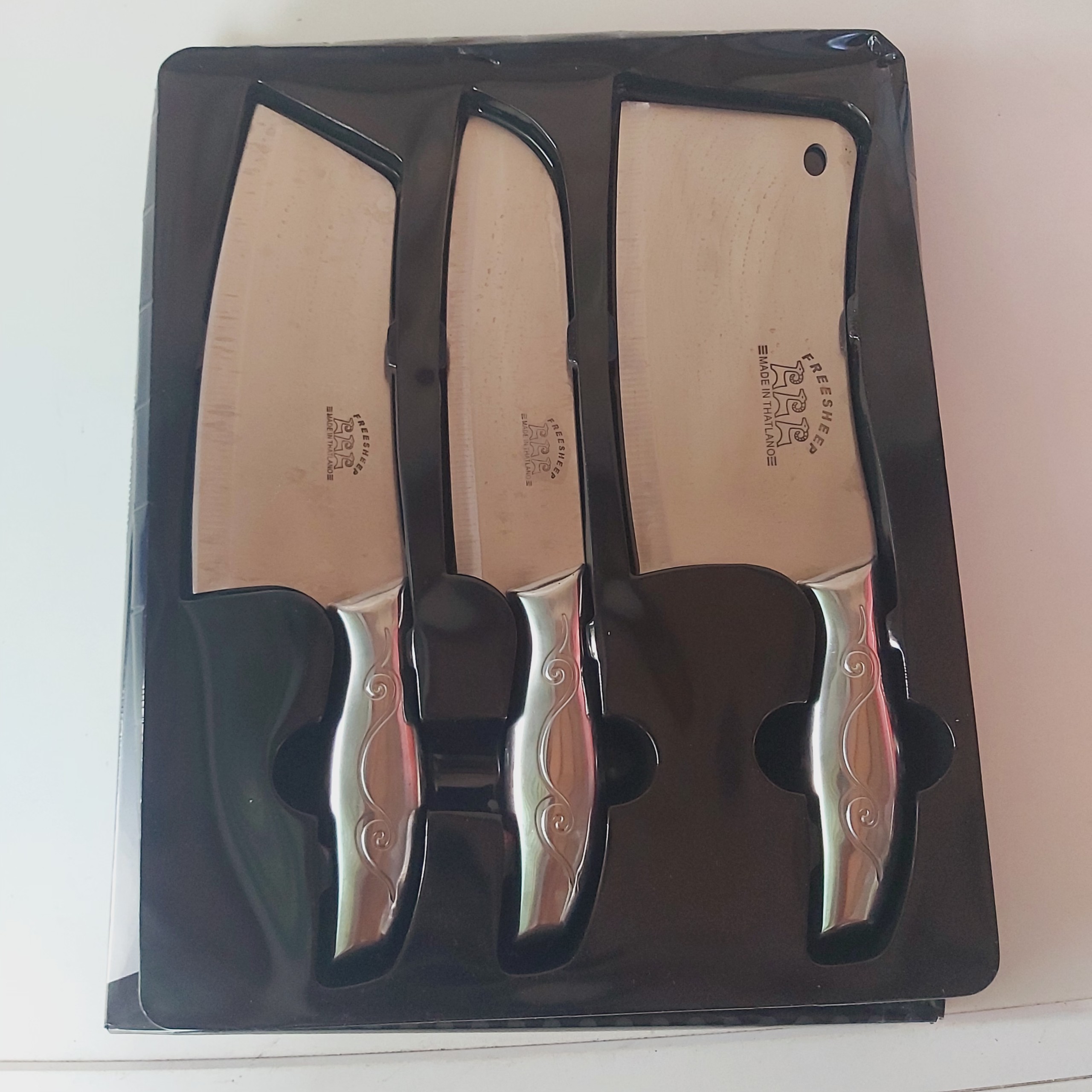 Combo 3 cây dao thái  inox  - BỘ 3 DAO  LUOI  THÉP KHÔNG RỈ  CỰC BÉN - Chất liệu inox cao cấp - dao chặt xương - dao thái thịt hoa quả rau củ - bo dao làm bếp