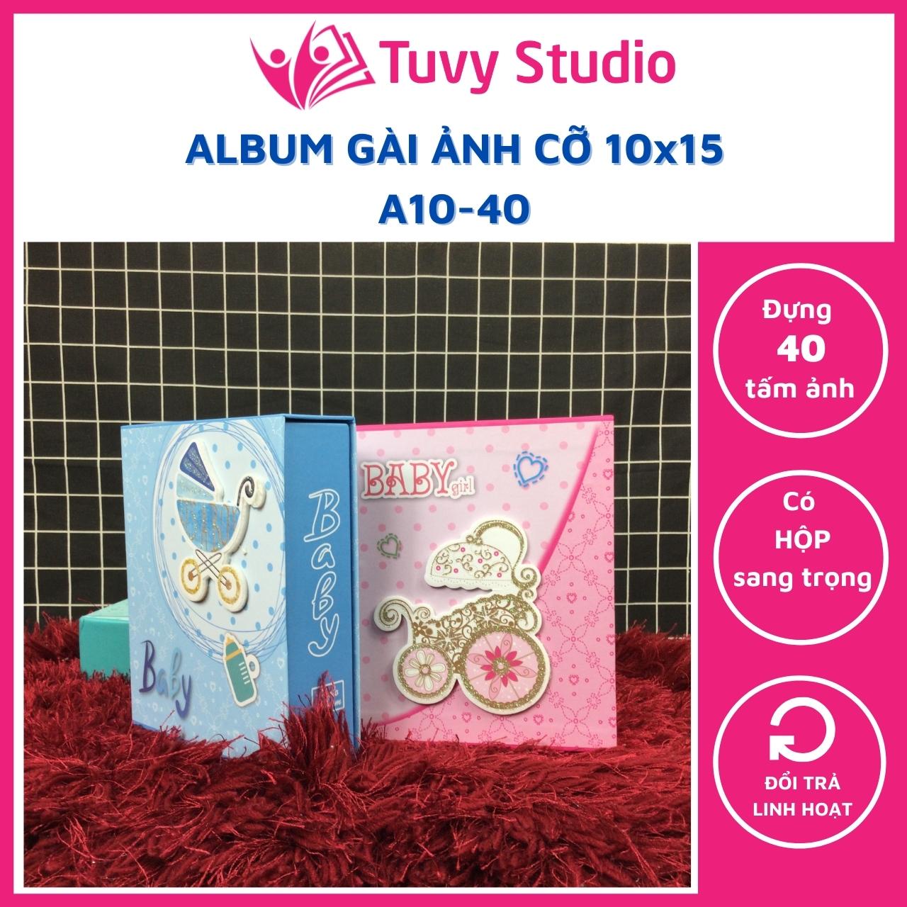 Album đựng ảnh 10x15 hoặc 9x12 ép plastic để 40 tấm có hộp bìa baby cute bìa du lịch thế giới để ảnh cho con, làm quà tặng sẵn hàng tại Tú Vy Studio