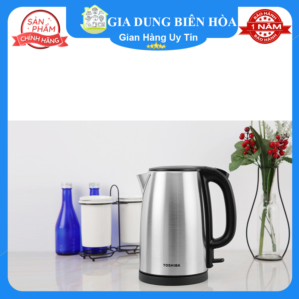 ấm đun nước siêu tốc Toshiba 1.7 lít KT-17SH2NV và  17SH1NV(trưng bày) Công suất:1850-2200 W-vỏ bình: Ruột bình inox cao cấp 304Inox