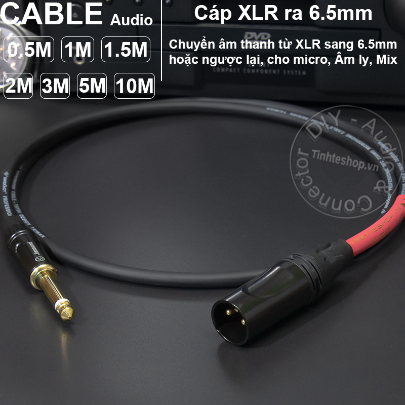 Dây 6 ly ra canon đực diy 0.5m đến 10m - cáp micro 6.5mm sang xlr