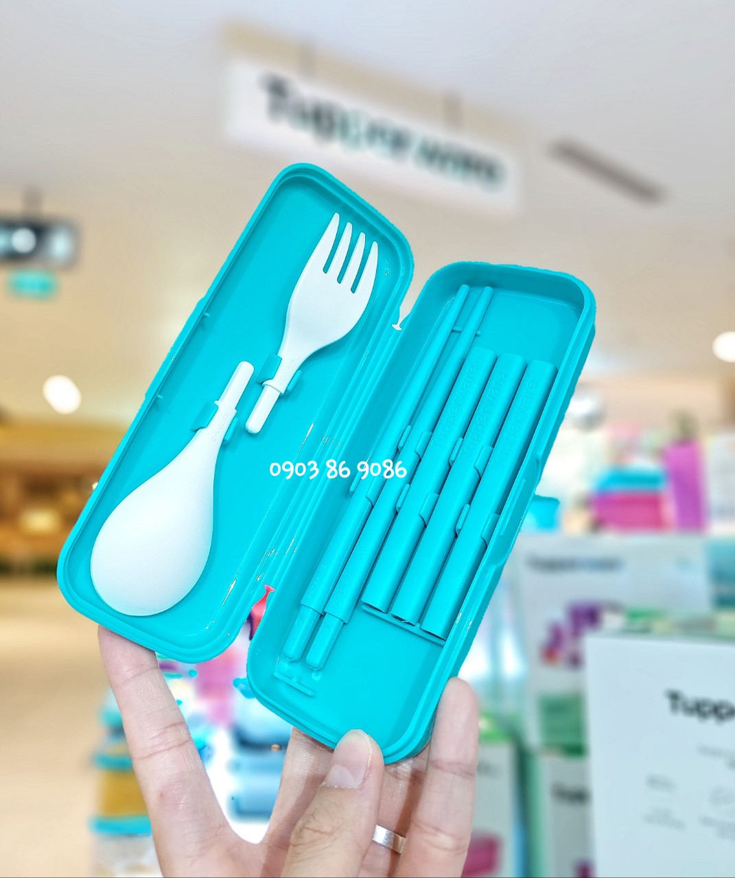 Bộ đũa muỗng nĩa ăn uống kèm hộp đựng tiện lợi Tupperware