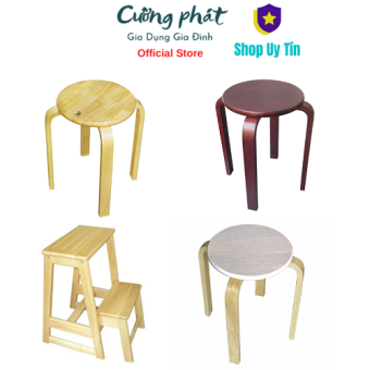 Ghế Đôn Tròn Gỗ Cao Su Bền Đẹp Phù Hợp Với Nhiều Không Gian - Gỗ Đức Thành