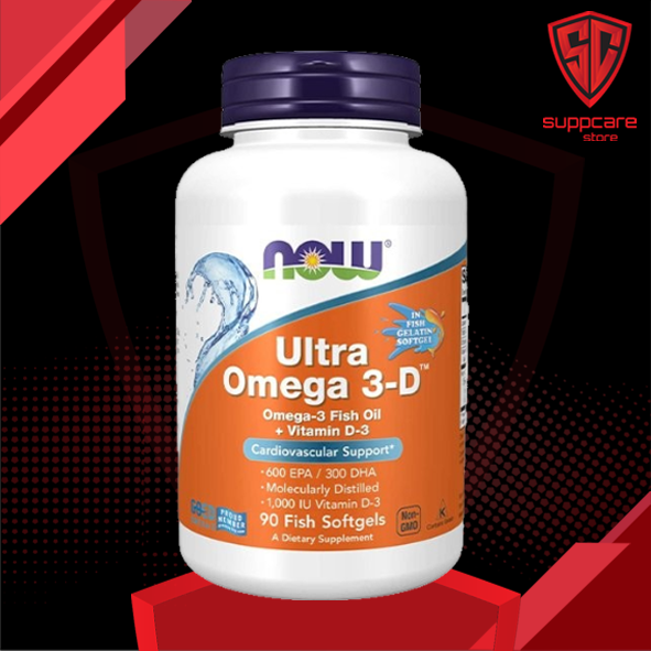 Omega 3 + D3 | Now Ultra Omega 3-D [90 Viên] | Dầu Cá Hàm Lượng Cao + Vitamin D3 ( 1000 IU ) - Bổ Mắt Tăng Đề Kháng
