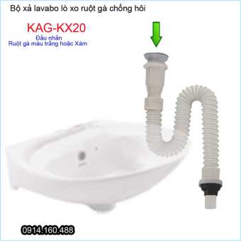 Bộ xả lavabo KAG-KX20  xả ruột gà chậu lavabo rửa mặt thoát nhanh giá tốt sử dụng tốt