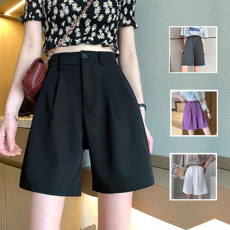 Quần short nữ cao cấp cạp cao trơn màu phối cúc kiểu dáng hiện đại năng động thời trang sugal short nu 003v1