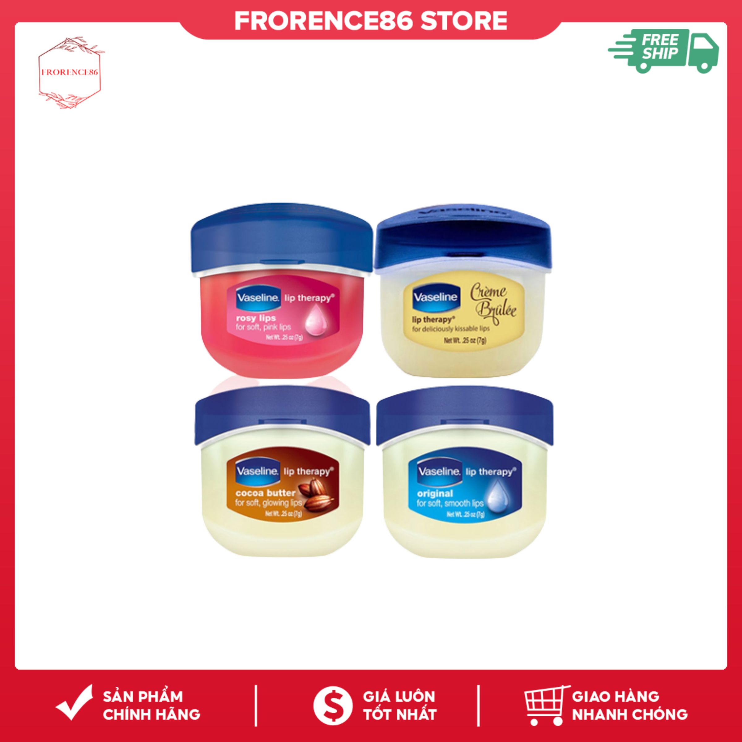 SON DƯỠNG môi Vaseline Lip Therapy 7g (Dạng Hũ) Frorence86 Store
