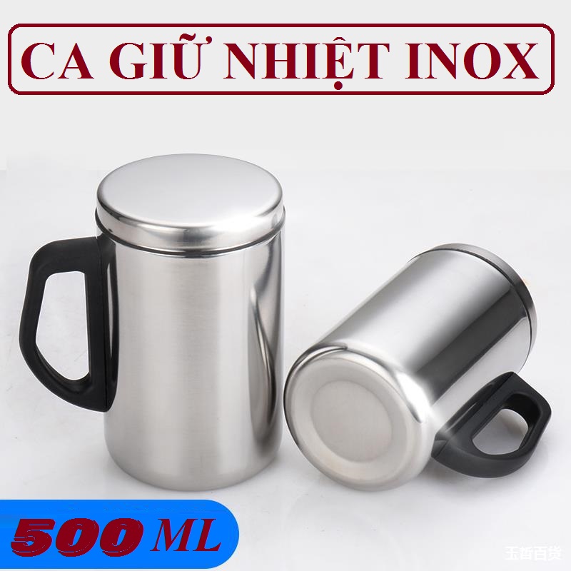 Ly Giữ Nhiệt Cao Cấp Inox Chính Hãng THERMOS MUG Cấu Tạo 2 Lớp Siêu Bền Thiết Kế An Toàn Dung Tích 500ml