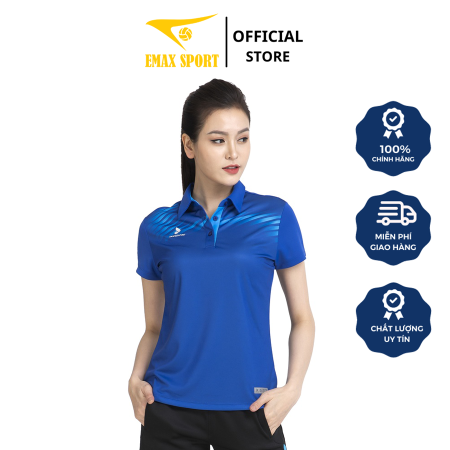 Áo tennis thể thao Nữ Donexpro, Vải poly cá sấu co giãn, thoáng khí AC - 3640