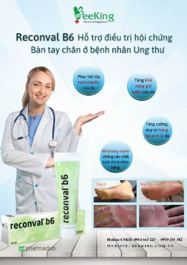 RECONVAL B6 Kem bôi da làm giảm hội chứng bàn tay bàn chân cho người điều tri ung thư Beeking BK12