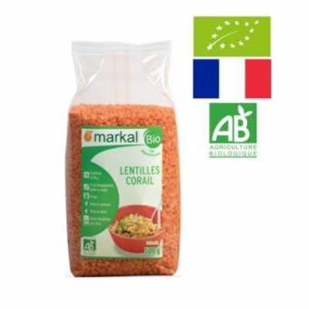 Đậu lăng đỏ hữu cơ (Markal Organic Red Lentil) - 500g