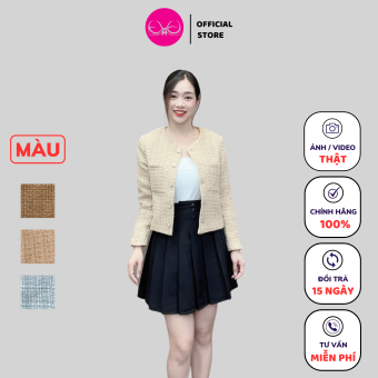 Áo khoác dạ kim tuyến thiết kế túi ngực đơn giản bánh bèo dễ thương EvaLover