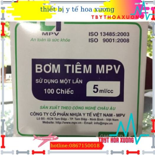 Bơm tiêm MPV 5ml hộp100 chiếc[thietbiytehoaxuong]