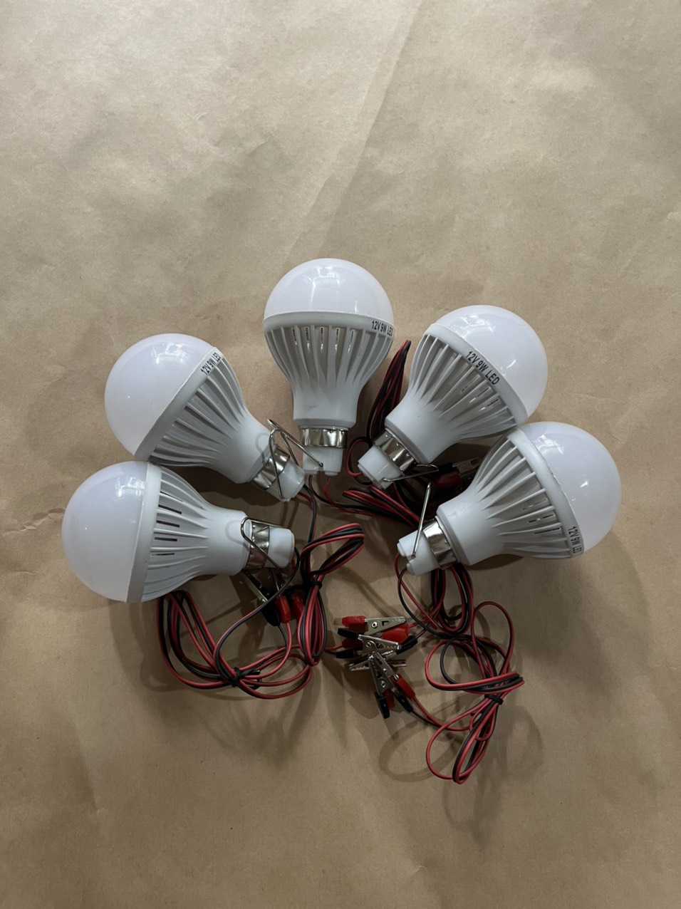 Bộ 5 đèn led bulb 12v-9w sáng trắng