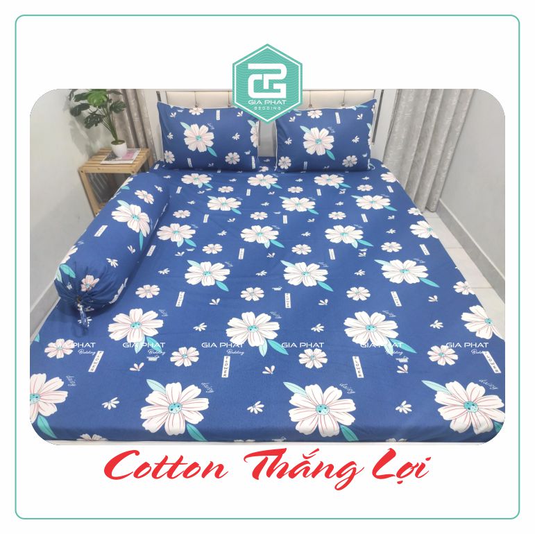 Ga giường Drap lẻ 100% Cotton Thắng Lợi 1m6 x 2m nệm từ 5-15cm ( không áo gối )