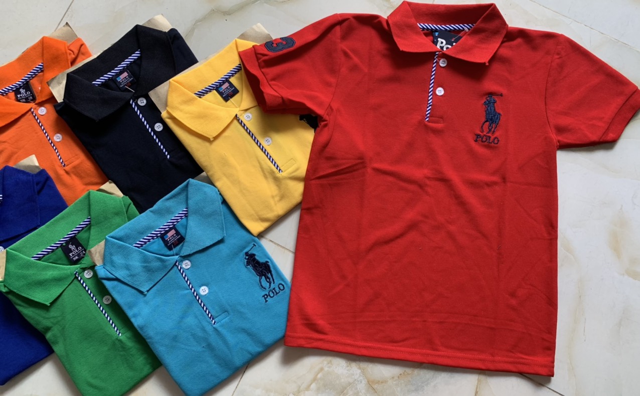 Áo Polo bé trai ngắn tay áo thun sơ mi cộc nam cho trẻ từ 4-14 tuổi