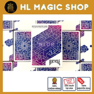 Bộ bài tây, bài ảo thuật Bicycle Neon Blue Aurora Playing Cards - Bài Mỹ - Bài Chính Hãng