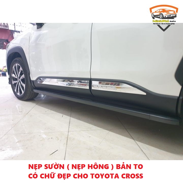 Toyota cross - bộ nẹp sườn bản to có chữ corolla cross lắp cho xe toyota cross 2020-2022, hàng đẹp